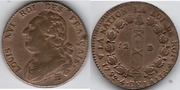 FRANCE: Louis XVI (1774-93) 1792-BB 12 Deniers, Strassbourg Mint;  KM-601, Gad 13. 