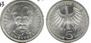 German Federal Republic 1975-G 5 Deutsche Mark, Albert Schweitzer, KM-143