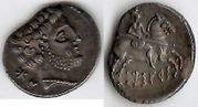 HISPANIA: Vascones Ar Denarius of 226-214 BCE. 