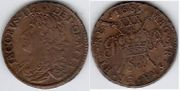 IRELAND: James II Sept 1689 Gunmoney Half Crown. 