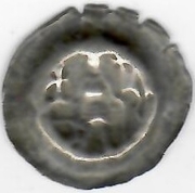 MAGDEBURG: Albrecht III von Querfurt & Gunther II von Schwarzburg c.1400 Brakteat Pfennig; Bonhoff 780.  **SOLD OUT**