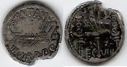 MARC ANTONY Legionary Denarius, 32-31 BCE; Legion VIII.  **SOLD OUT**