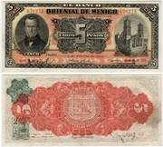Mexico: Banco Oriental de Mexico 1914 5 Pesos, Pick S381c.  **SOLD OUT**