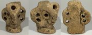 MIDDLE EAST: (Syria/Turkey Area) Middle Bronze Age (c.2000 BCE) terracotta anthropomorphic female head. 