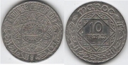 MOROCCO AH1352 (1933) 10 Francs; Y-38