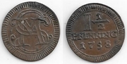 MUENSTER (Stadt) 1758 1-1/2 Pfennig; C-2, Schon 2.  **SOLD OUT**