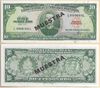 Dominican Republic ND (1970) 10 Pesos Oro, SPECIMEN Note, Pick 101s1, B639cs1 Dominican Republic ND (1970) 10 Pesos Oro, SPECIMEN Note, Pick 101s1, B639cs1