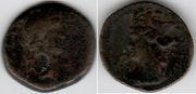 ANTONINUS PIUS (138-161) Ae 27 of Syria: Laodiceia ad Mare,  SNG Cop 350/1; c/m male head right in oval, authorized by Marcus Aurelius. *pending*
