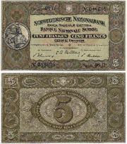 Switzerland 1949 5 Franken, Pick 11n, B305n