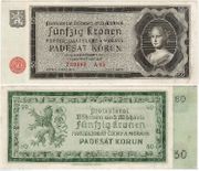 Bohemia & Moravia 1940 50 Korun, Pick 5a, B105a