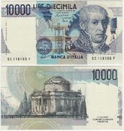 Italy 1984 10,000 Lire, Pick 112b, B462b