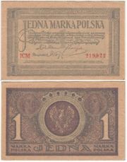 Poland 1919 1 Marka, Block ICM, Pick 19