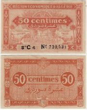 Algeria L.1944 50 Centimes, Pick 97a, B151a