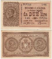 Italy 1914 (1920-22) 2 Lire, Pick 37c, B310c