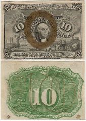 2nd Issue 10 Cents, with surcharges 18 & 63; FR-1245