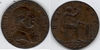 GREAT BRITAIN 1792 Wilkinson Halfpenny, WILKISON (misspelled); D&H Warwickshire 454B