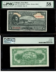 ETHIOPIA ND (1945) 1 Dollar; Pick 12b, B201b. *pending*