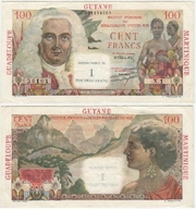 FRENCH ANTILLES ND (1960) 1 Nouveau Franc, o/p on 100 Francs;  Pick 1a, B101a. *pending*