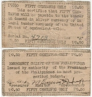 PHILIPPINES: Apayao ND (1943) 50 Centavos, Pick S123