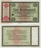 Germany: Conversion Fund for German Foreign Debts 1934 5 Reichsmark, Cancelled. Pick 207 with ENTWERTET perforation Germany: Conversion Fund for German Foreign Debts 1934 5 Reichsmark, Cancelled. Pick 207 with ENTWERTET perforation