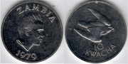 ZAMBIA 1979 10 Kwacha, Taita falcon, KM-19a