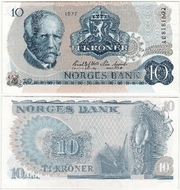 Norway 1977 10 Kroner, Pick 36c