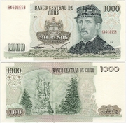 Chile 1988 1000 Pesos, Pick 154c, B290i