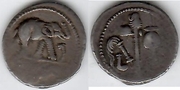 JULIUS CAESAR Ar Denarius, Military mint traveling in Northern Italy; Crawford 443/1. *pending*