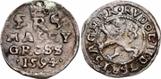 BOHEMIA: Rudolf II (1576-1612) 1594 Maley Groschen, Budweis Mint; KM-MB242