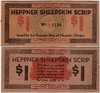 OREGON: Heppner 1933 1 Dollar Sheepskin Scrip in sheepskin; Shafer OR168-1a.  *pending*