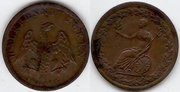 LOWER CANADA 1814 Halfpenny, Spread eagle token, large shield; LC-54C1