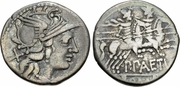 ROMAN REPUBLIC: P. Aelius Paetus (138 BCE) Ar Denarius; Sydenham 455. *pending*