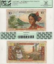 FRENCH ANTILLES ND (1962) 10 Nouveaux Francs; Pick 5a, B105a