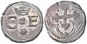 ITALY: Savoia: Carlo Emanuele I (1580-1630) Billon Quarto di Soldo, Aosta Mint, Second type; MIR 678a