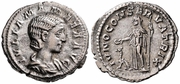 JULIA MAMAEA, mother of Severus Alexander (222-235) Ar Denarius of 222CE; RIC-343. *pending*