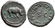 DOMITIAN (81-96 CE) Cu Quadrans of  84-85; RIC-248. *pending*