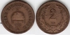HUNGARY 1892 2 Filler; KM-481.  *Rare date*