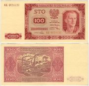 Poland 1948 100 Zlotych, Pick 139a