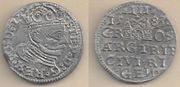 POLAND: City of Riga: Stephan Bathory (1576-86)  1583 3 Groszy; Gum 813.  **SOLD OUT**