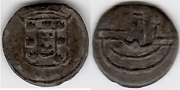 PORTUGUESE MALACCA: Dom Sebastiao (1557-1578) Tin Dinheiro; SS-Sim-S.19