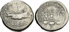 ROMAN REPUBLIC: Marc Antony (Autumn 32-Spring 31 BCE) Ar Denarius, Chortis Speculatorum; Crawford 544/12.  