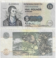 Scotland: Clydesdale Bank 1974 5 Pounds, Pick 218a, B1151a.  **SOLD OUT**