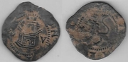 SPAIN: Felipe II (1556-1598) 2 Cuartos,  Coruna Mint, Assayer V; CT-703/4.  **SOLD OUT**