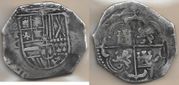 SPAIN: Felipe II (1556-98) (1596-98) 8 Reales,  Toledo Mint, Ensayador C; CC-3849