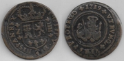 SPAIN: Zaragoza: Felipe V (1700-46) 1719 4 Maravedis; KM-305.  **SOLD OUT**