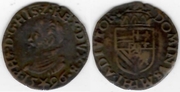 SPANISH BRABANT: Philip II (1556-98) 1596 Duit, Maastricht Mint; PW 9306.  **SOLD OUT**