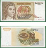 Yugoslavia 1992 10,000 Dinara, Pick 116b, B449b