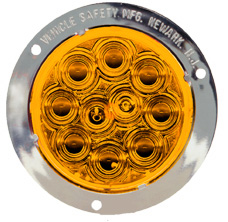 4" Chrome Flange Amber Led S/T/T Lamp