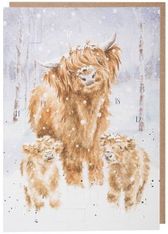 'A Highland Christmas' Highland Cow Advent Calendar Card