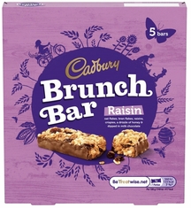 Cadbury Brunch Bar Raisin 5 Pk - - Coming Christmas RI Cadbury Brunch Bar Raisin 5 Pk - - Coming Christmas RI